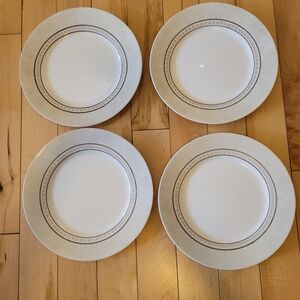4 Corelle Pewter Pattern Dinner Plates